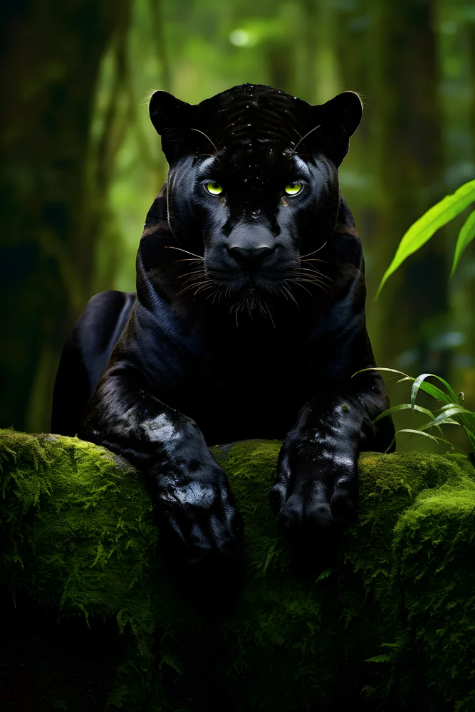 Tablou canvas: Panteră Neagră în Junglă Tropicală - Thumbnail 2