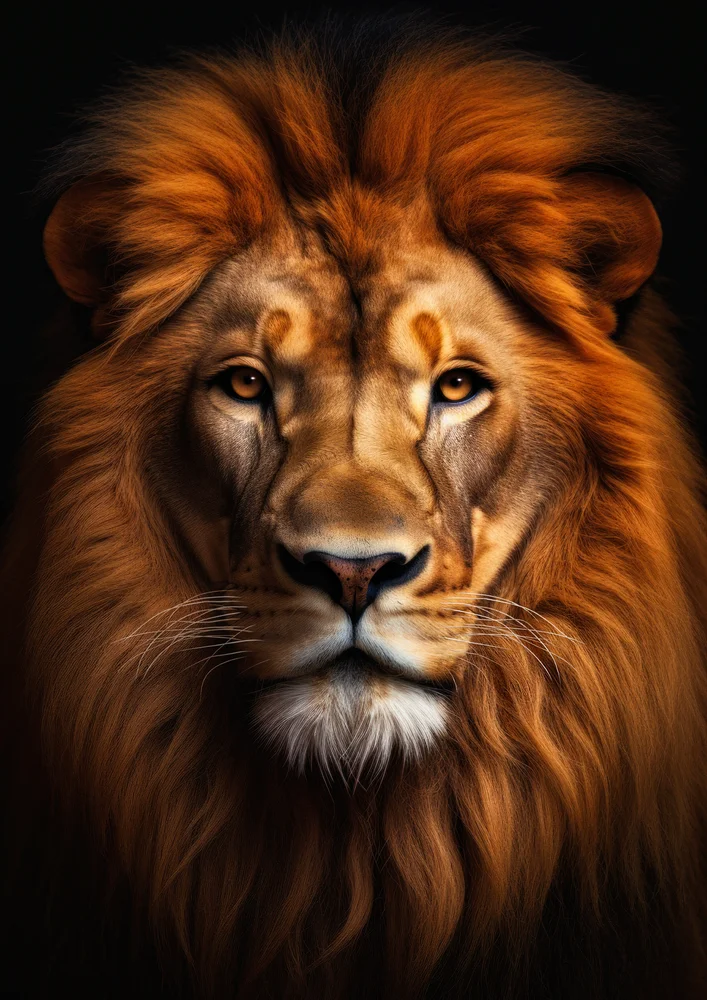 Tablou canvas: Portret Realist de Leu în Tonalități Ruginite - Thumbnail 2