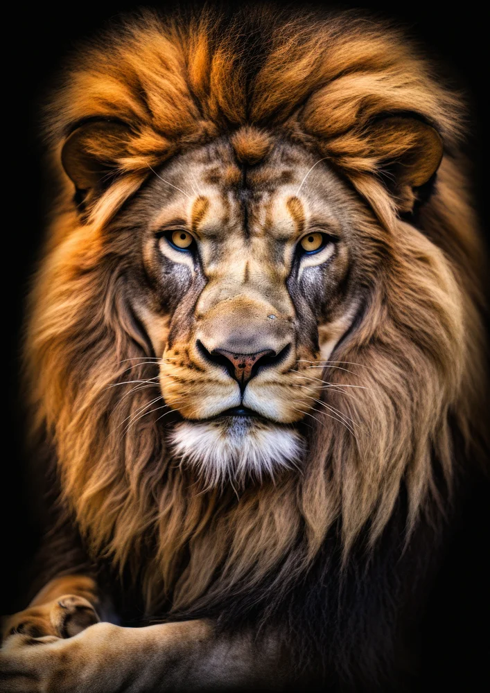 Tablou canvas: Portret de Leu în Tonuri de Aur - Thumbnail 2