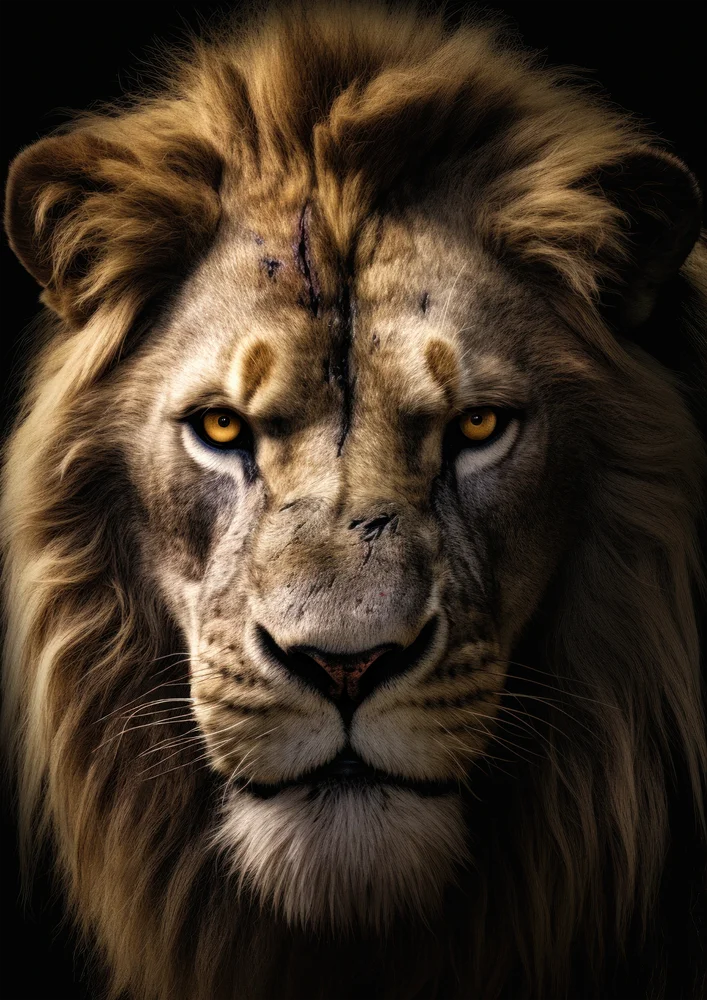 Tablou canvas: Portret Leu cu Privire Intensă - Thumbnail 2