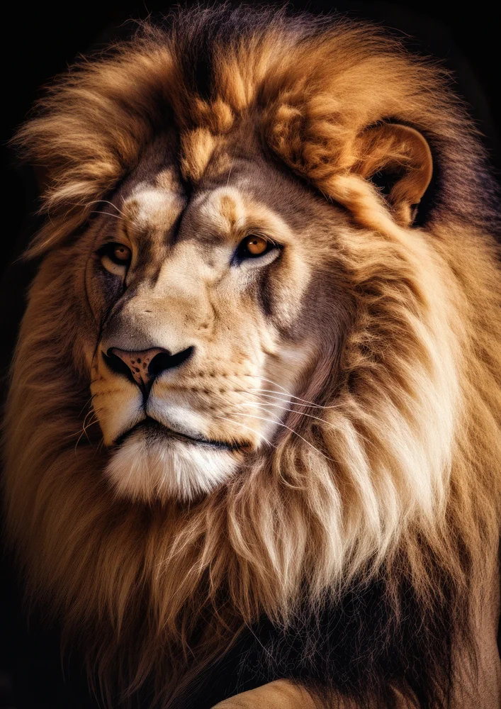 Tablou canvas: Portret Realist de Leu în Tonuri Calde 2 - Thumbnail 2