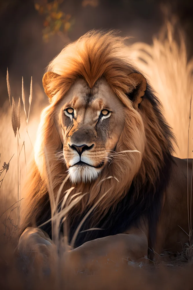 Tablou canvas: Portret de Leu în Lumină Caldă 2 - Thumbnail 2