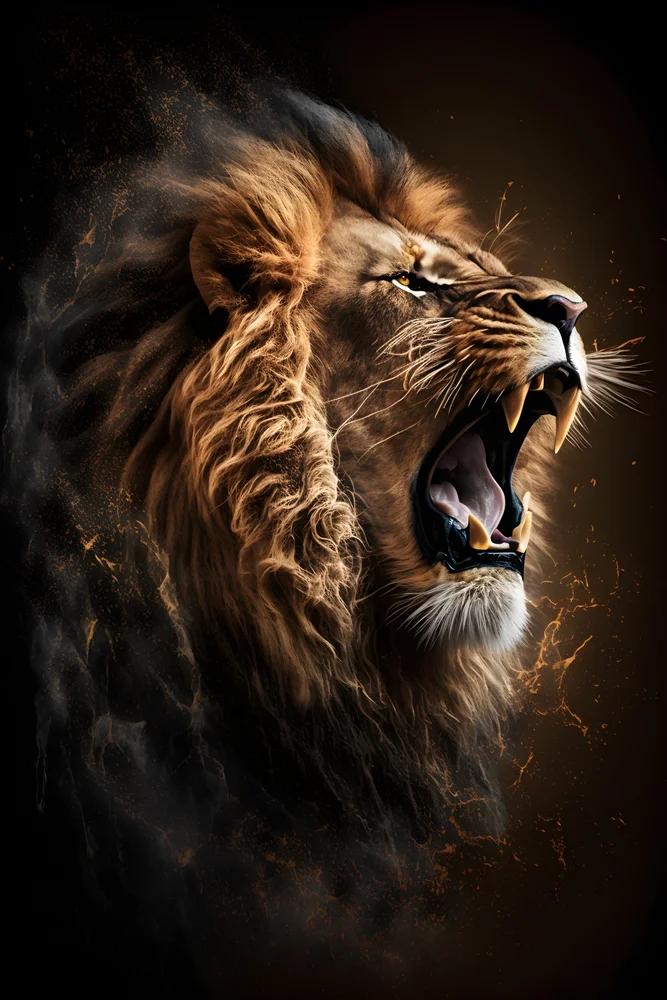 Tablou canvas: Portret Leu în Culori Intense - Thumbnail 2