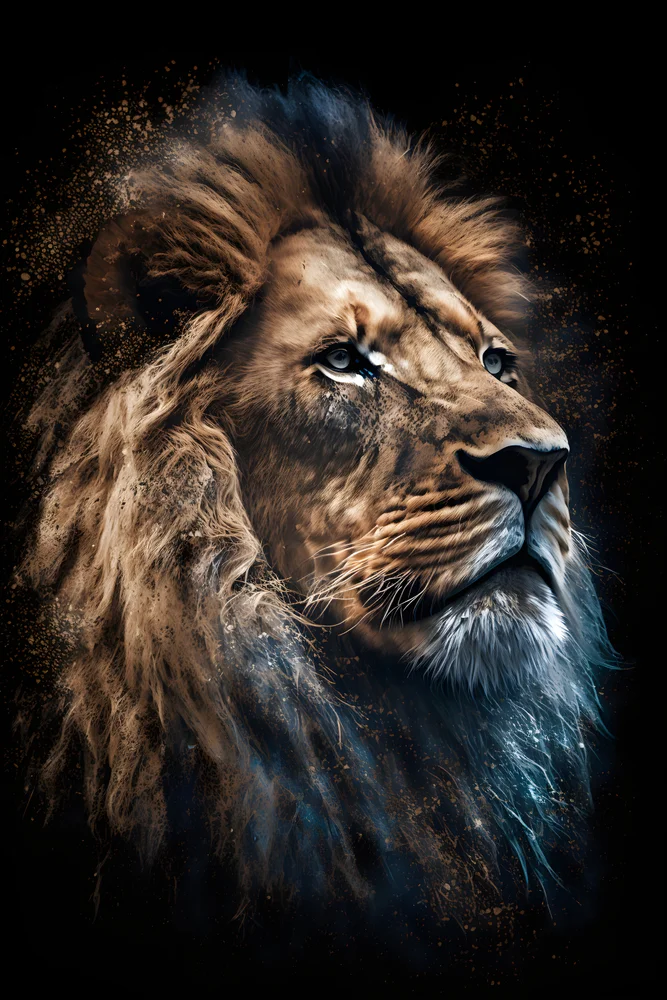 Tablou canvas: Portret de Leu în Tonuri Intense - Thumbnail 2