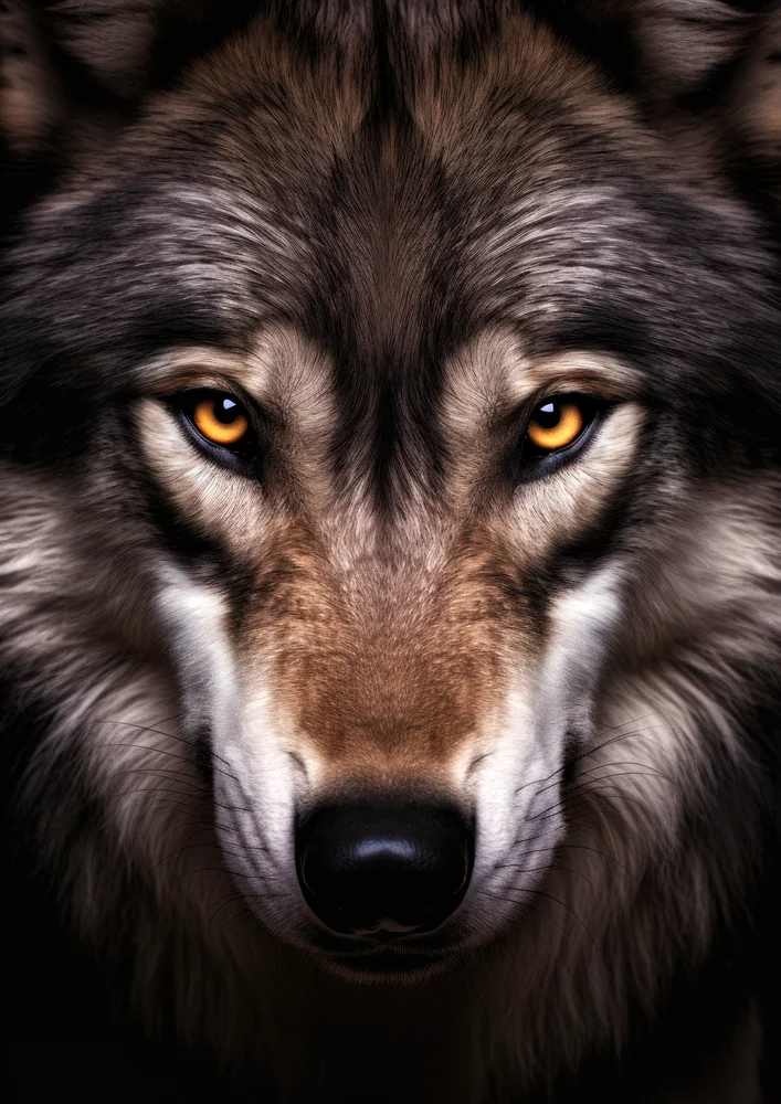 Tablou canvas: Portret de Lup cu Privire Pătrunzătoare - Thumbnail 2