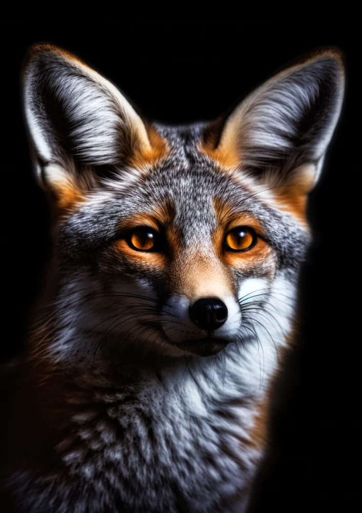 Tablou canvas: Portret de Vulpe în Lumină Dramatică - Thumbnail 2