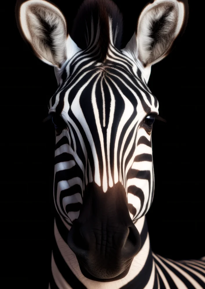 Tablou canvas: Portret Zebra în Contrast Dramatic - Thumbnail 2