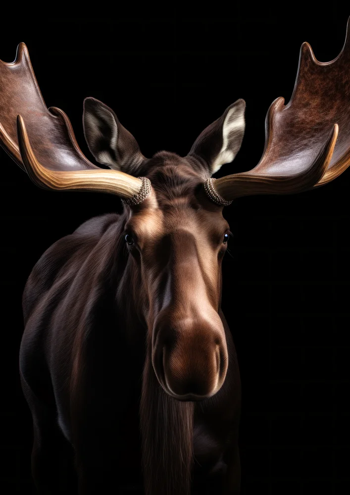 Tablou canvas: Portret Realist de Elan pe Fundal Negru - Thumbnail 2