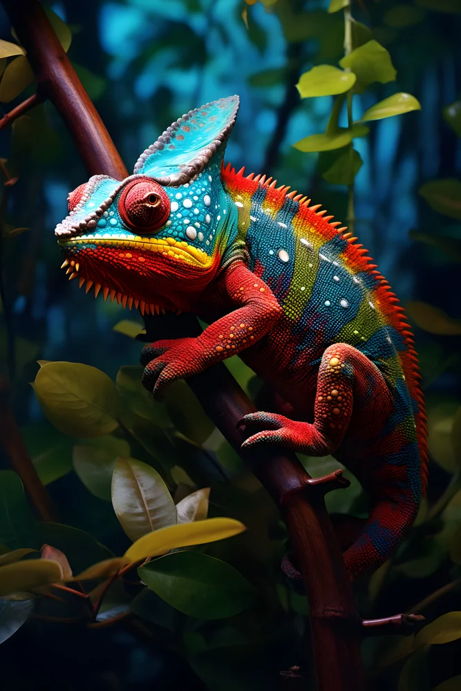 Tablou canvas: Cameleon Colorat în Junglă - Thumbnail 2