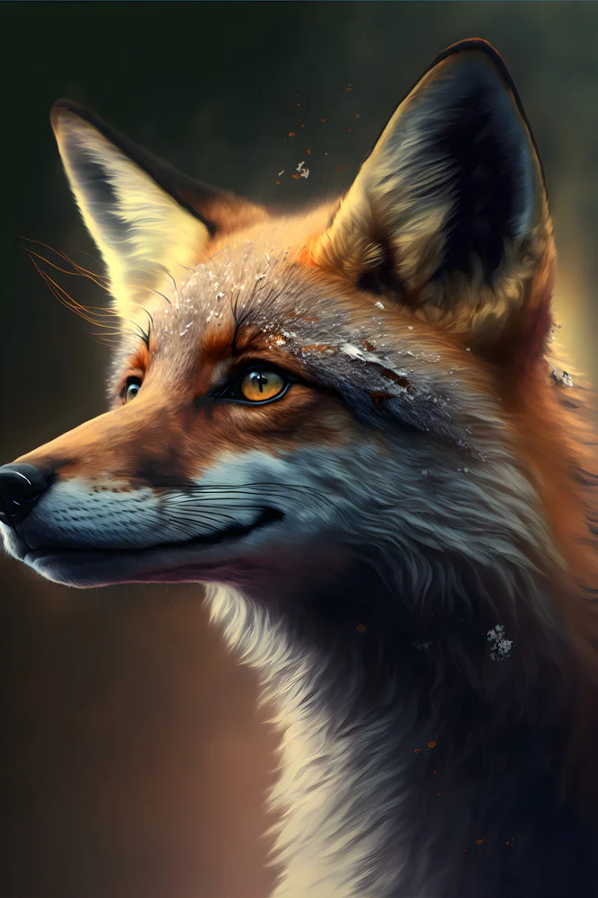 Tablou canvas: Portret Realist de Vulpe în Auriu - Thumbnail 2