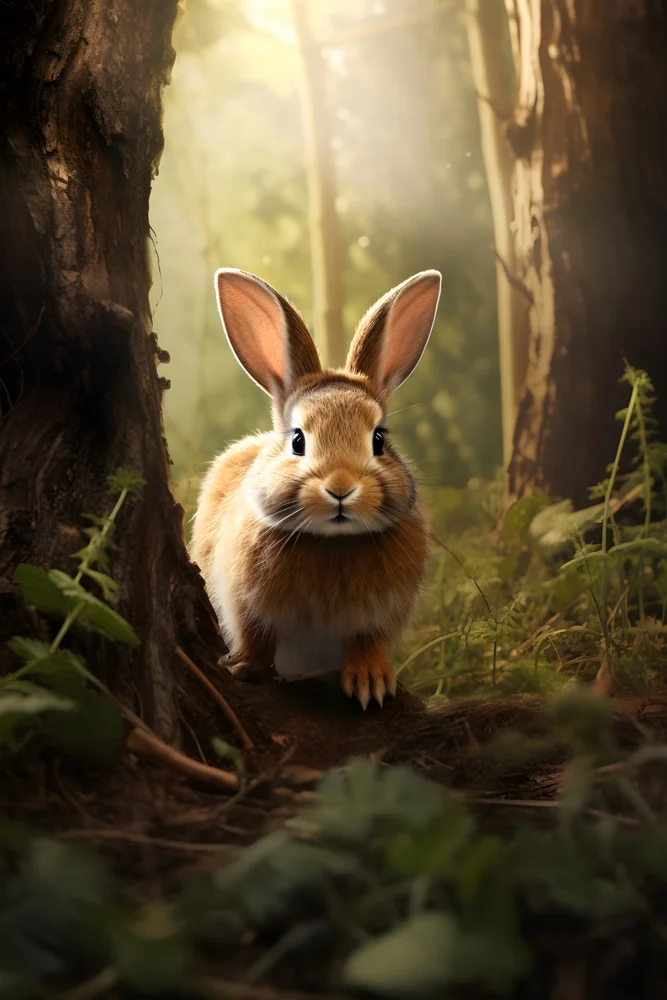 Tablou canvas: Iepure în Pădurea Luminată - Thumbnail 2