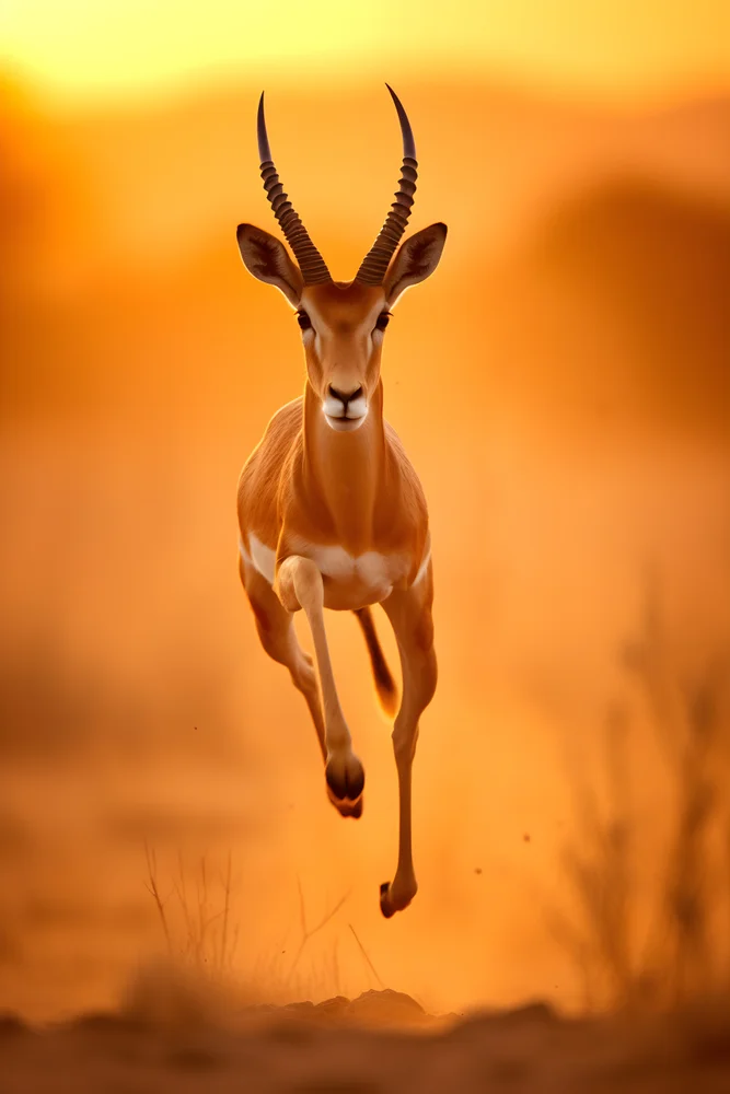 Tablou canvas: Antilopă în Alergare la Apus - Thumbnail 2