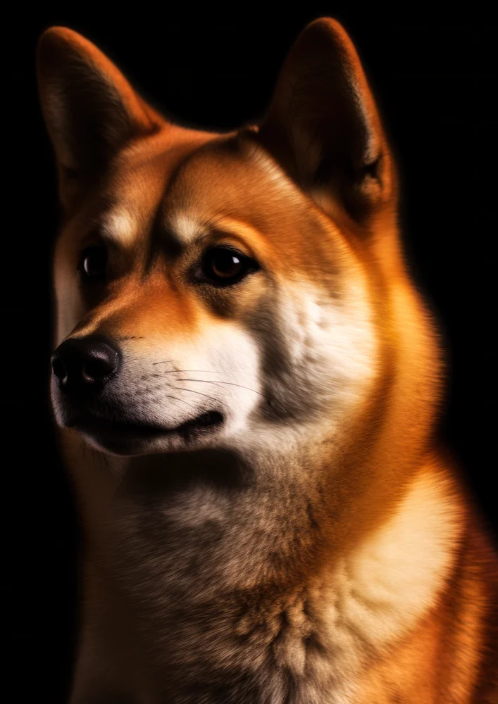 Tablou canvas: Portret Realist Câine pe Fundal Negru - Thumbnail 2