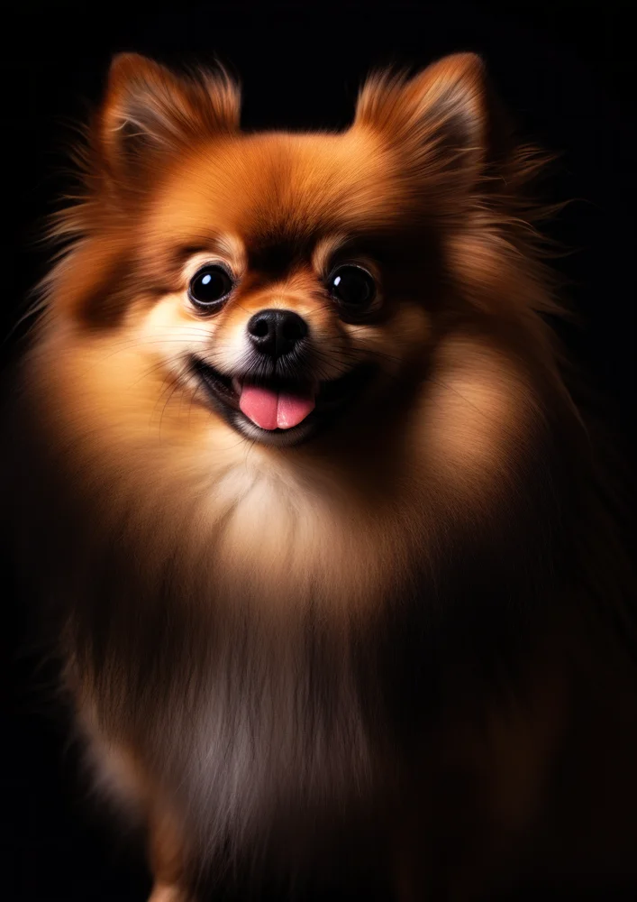 Tablou canvas: Portret Pomeranian pe Fundal Negru - Thumbnail 2