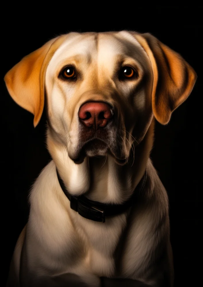 Tablou canvas: Portret Realist Labrador pe Fundal Negru - Thumbnail 2