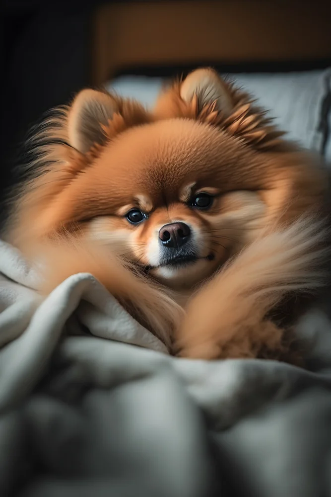 Tablou canvas: Pomeranian Drăgălaș în Culori Calde - Thumbnail 2