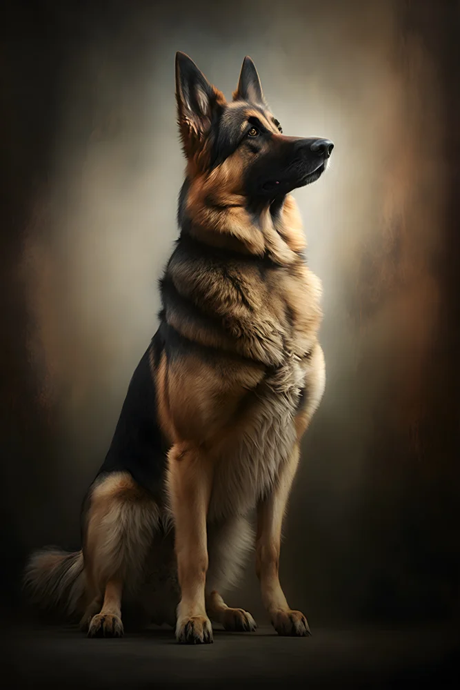 Tablou canvas: Portret Realist de Ciobănesc German (2) - Thumbnail 2