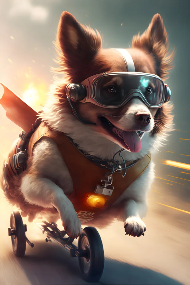 Tablou canvas: Câine Erou cu Echipament de Zbor - Thumbnail 2