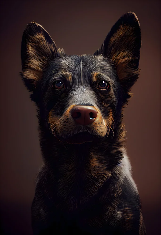 Tablou canvas: Portret Realist de Câine cu Urechi Mari - Thumbnail 2