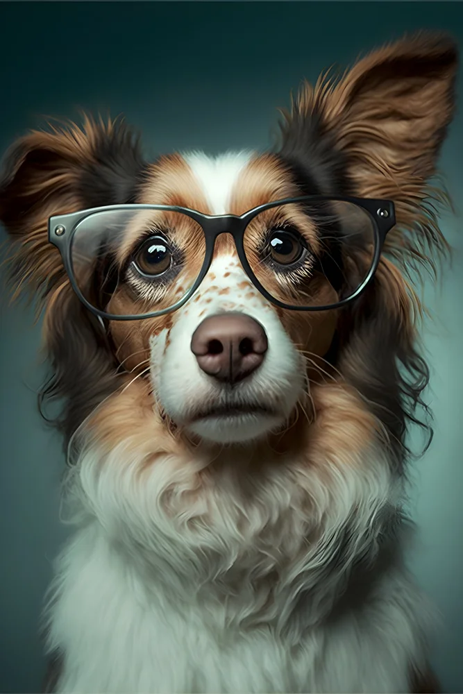 Tablou canvas: Câine cu Ochelari în Stil Realist - Thumbnail 2