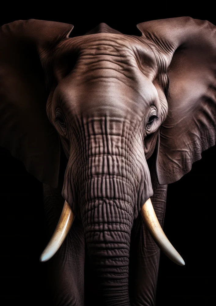 Tablou canvas: Portret Realist de Elefant cu Colți - Thumbnail 2