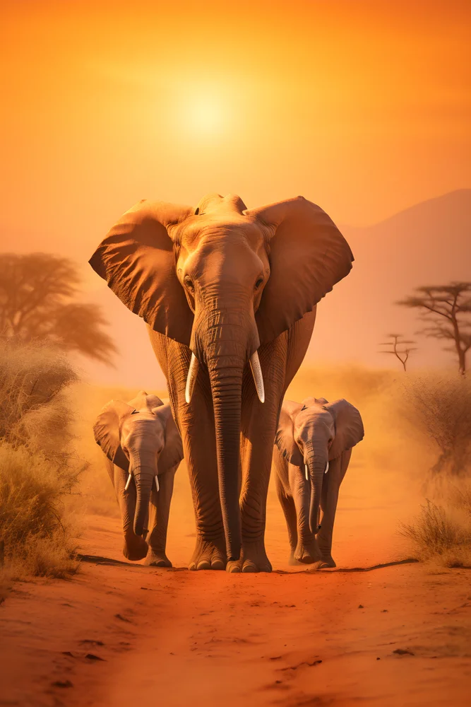 Tablou canvas: Elefanți în Apus African - Thumbnail 2