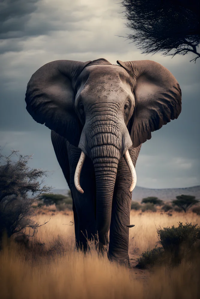 Tablou canvas: Elefant Impunător în Savana Africană - Thumbnail 2