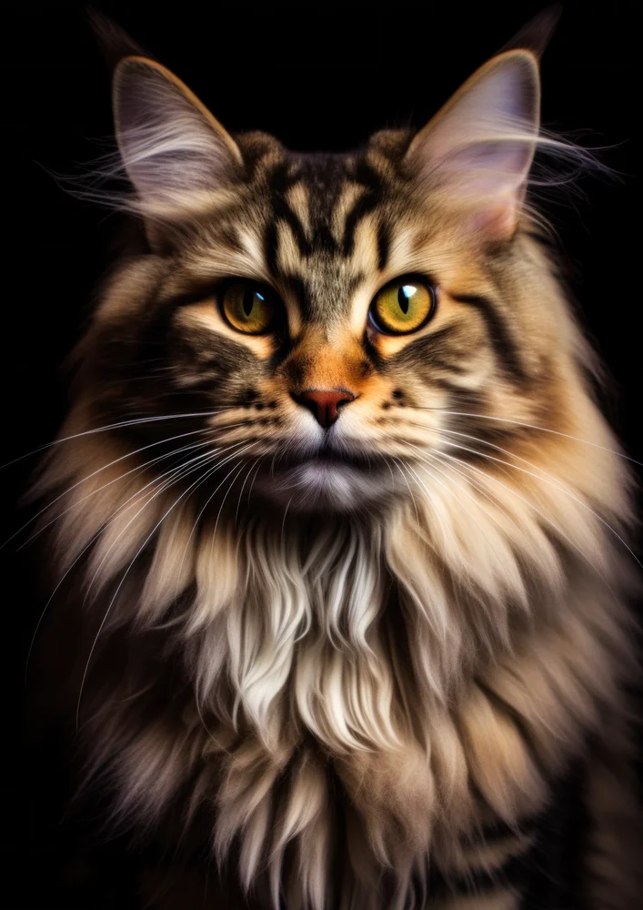 Tablou canvas: Portret Realist de Pisică cu Blană Lunguiață - Thumbnail 2