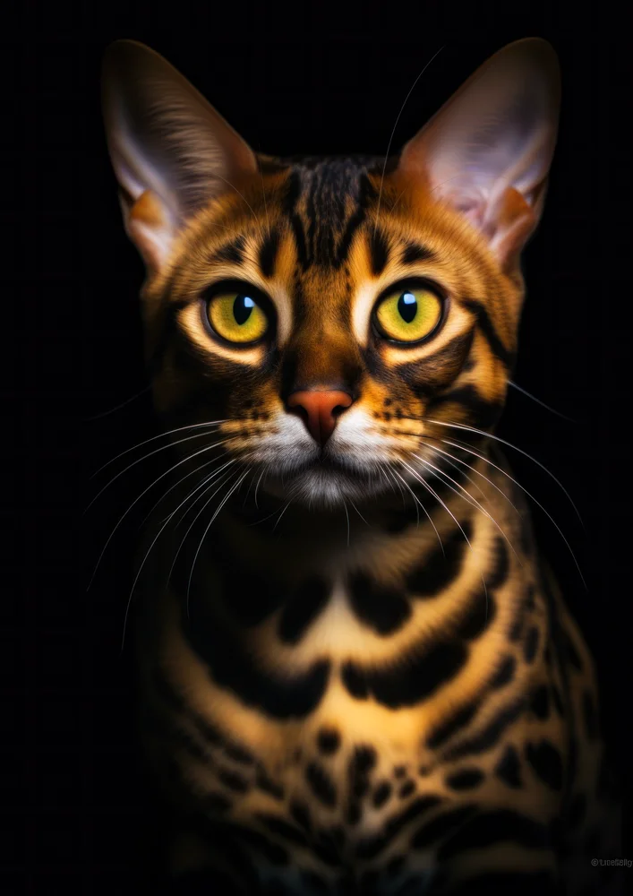 Tablou canvas: Portret Realist de Pisică Bengal - Thumbnail 2