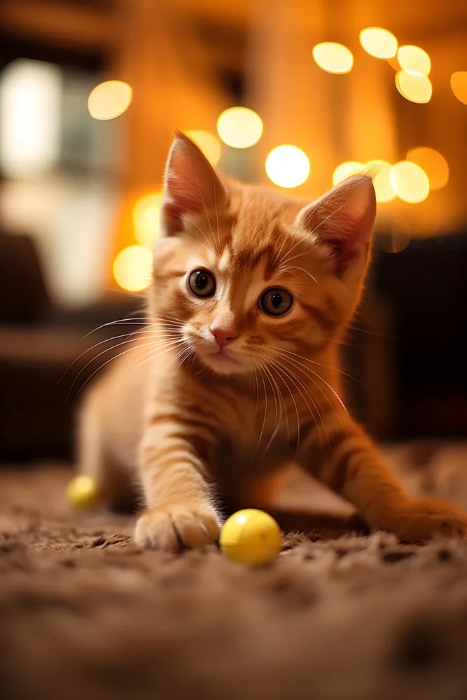 Tablou canvas: Pisoi Jucăuș în Lumini Calde - Thumbnail 2