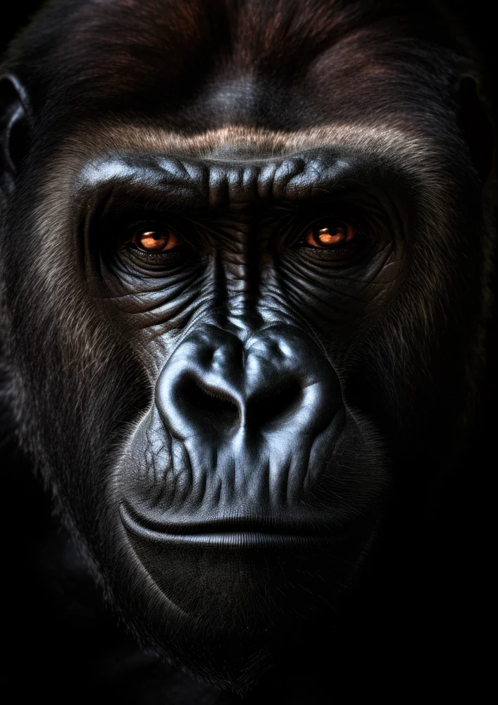 Tablou canvas: Portret Realist de Gorilă în Prim Plan - Thumbnail 2