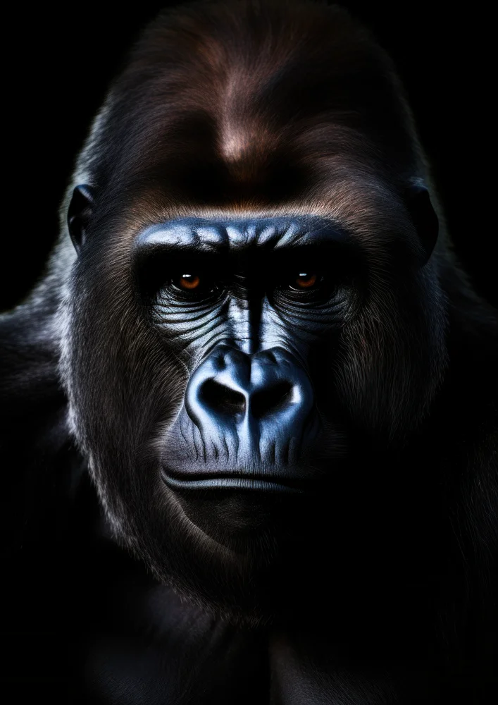 Tablou canvas: Portret Realist de Gorilă în Tonuri Întunecate (2) - Thumbnail 2