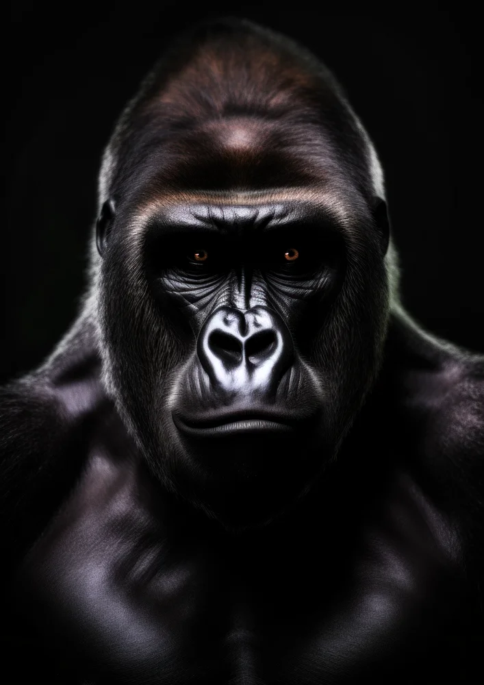Tablou canvas: Portret Realist de Gorilă pe Fundal Negru - Thumbnail 2