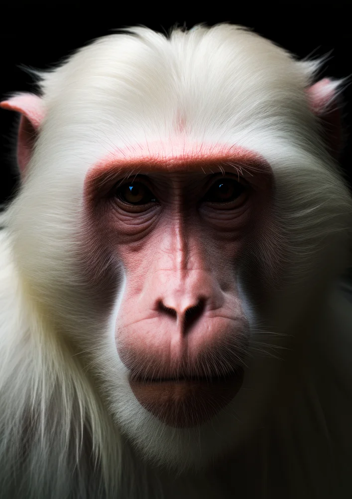 Tablou canvas: Portret Detaliat de Maimuță Albă - Thumbnail 2