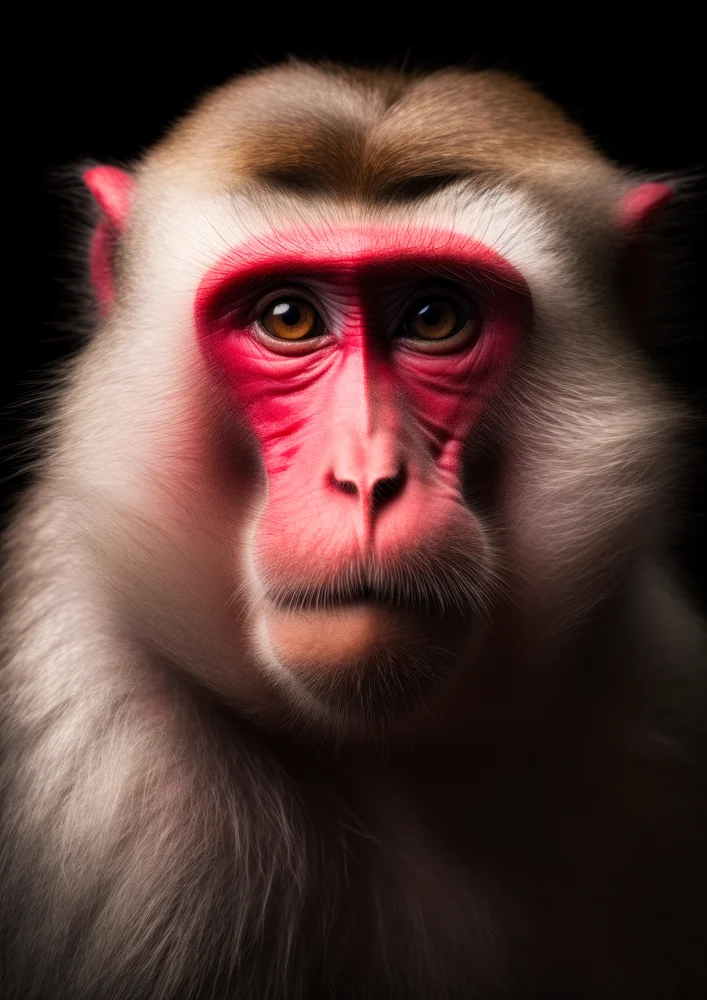 Tablou canvas: Portret de Maimuță cu Față Roșie - Thumbnail 2