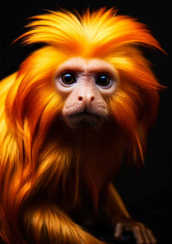 Tablou canvas: Portret de Maimuță cu Păr Portocaliu - Thumbnail 2