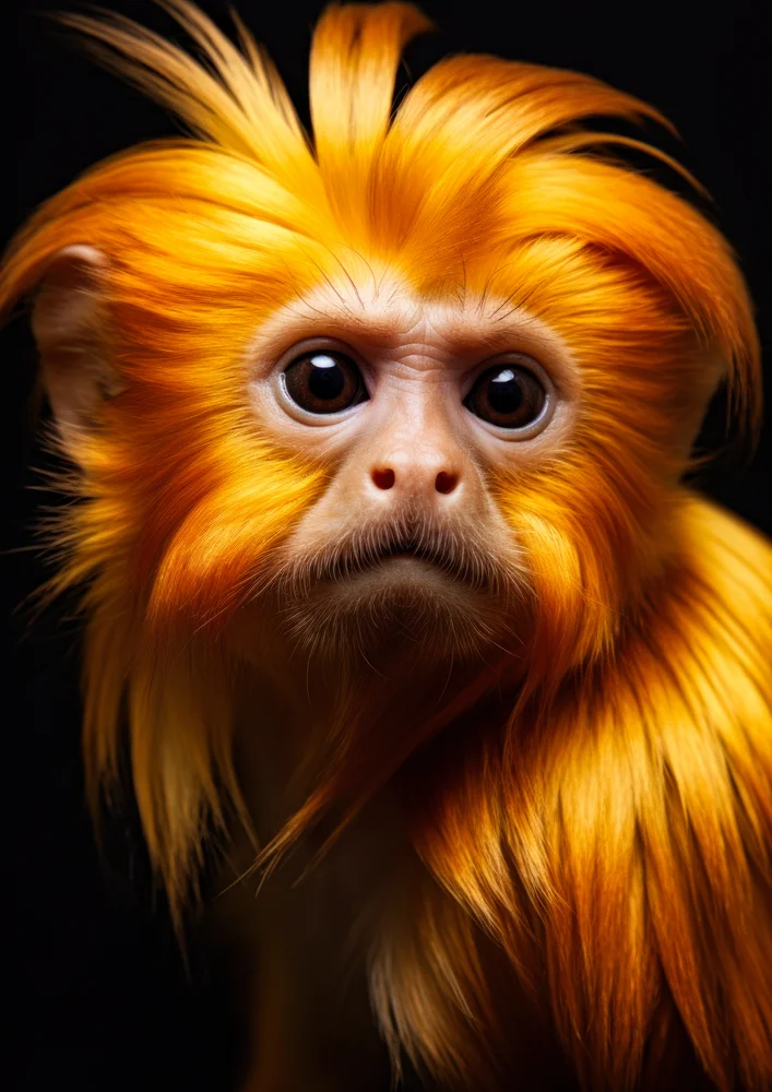 Tablou canvas: Portret de Maimuță cu Blană Aurie - Thumbnail 2