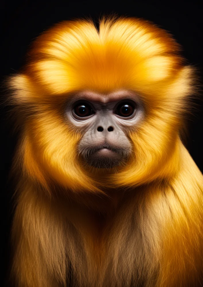 Tablou canvas: Portret de Maimuță cu Blană Aurie (2) - Thumbnail 2