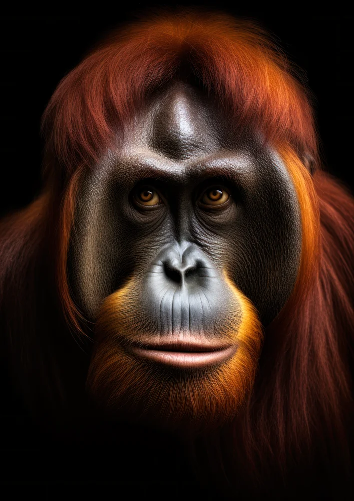 Tablou canvas: Portret Realist de Orangutan în Detaliu - Thumbnail 2