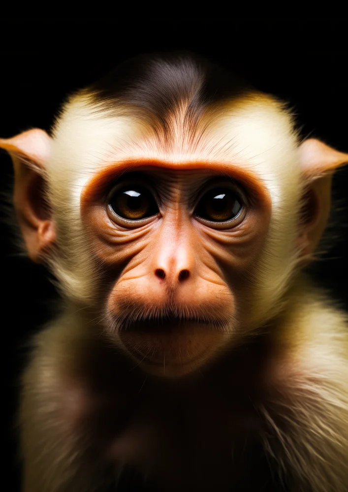 Tablou canvas: Portret de Maimuță în Lumină Dramatică - Thumbnail 2