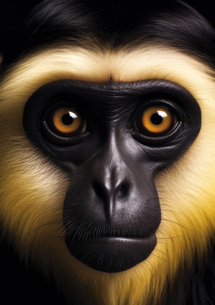 Tablou canvas: Portret Realist de Maimuță cu Ochi Pătrunzători - Thumbnail 2