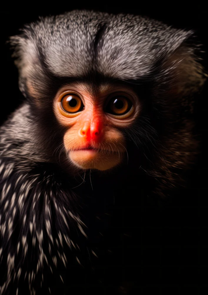 Tablou canvas: Portret Realist de Maimuță cu Blană Gri - Thumbnail 2