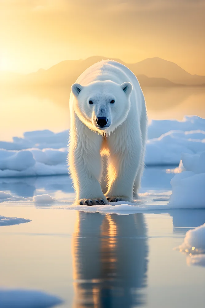 Tablou canvas: Urs Polar pe Ghețuri la Apus - Thumbnail 2