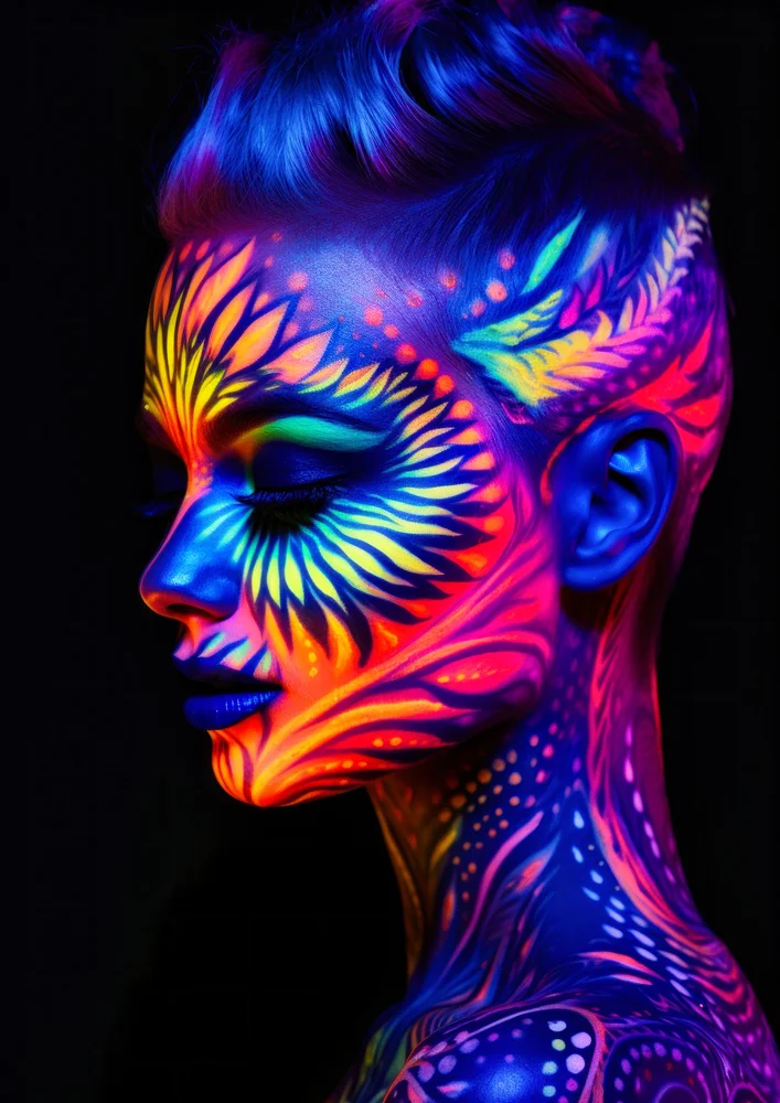 Tablou canvas: Portret Neon în Stil Artistic - Thumbnail 2