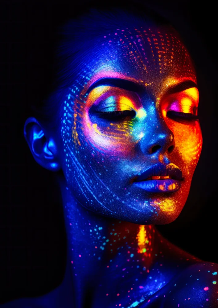 Tablou canvas: Portret Neon în Lumină UV (2) - Thumbnail 2