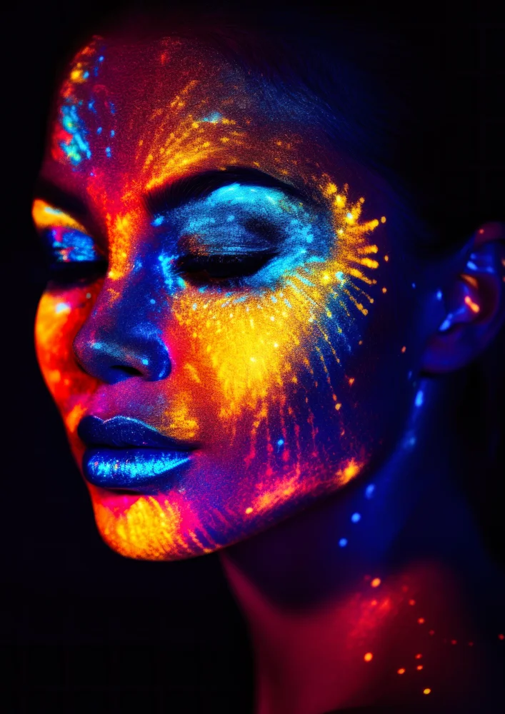 Tablou canvas: Portret Neon în Culori Vibrante 3 - Thumbnail 2