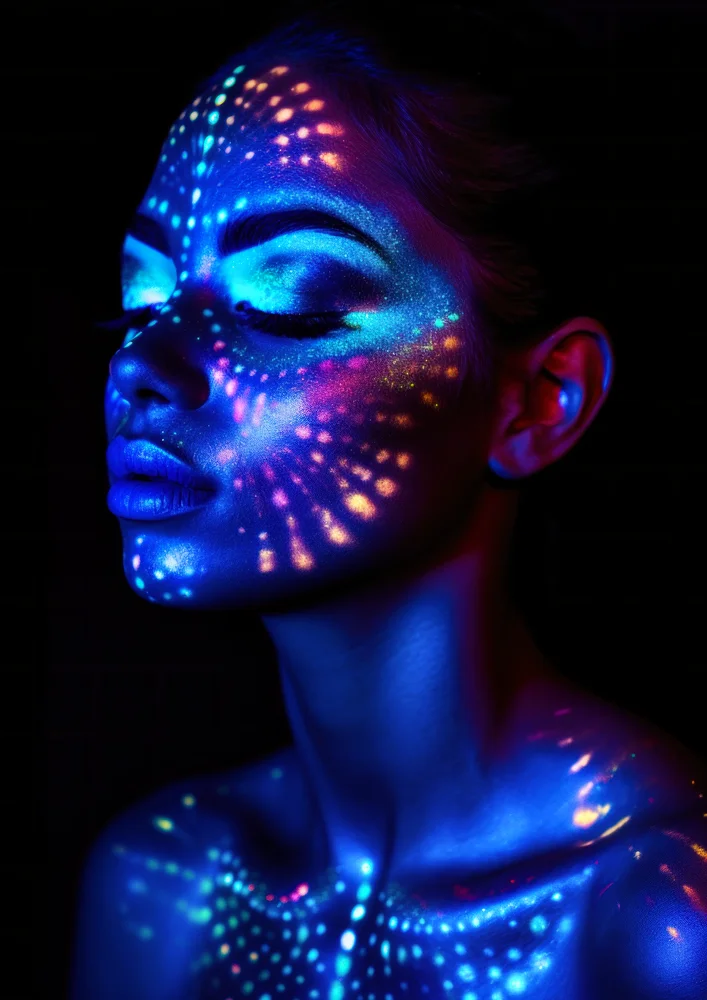 Tablou canvas: Portret Luminat cu Efecte de Neon - Thumbnail 2