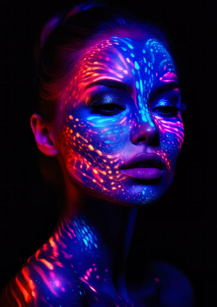 Tablou canvas: Portret Neon în Lumină UV 3 - Thumbnail 2