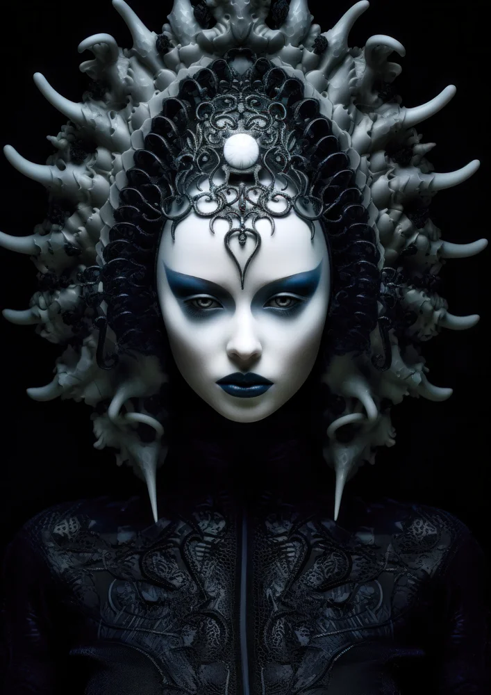 Tablou canvas: Portret Futurist cu Accente Gotice - Thumbnail 2