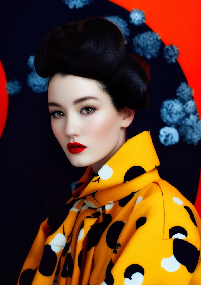 Tablou canvas: Portret Asiatic în Stil Contemporan - Thumbnail 2